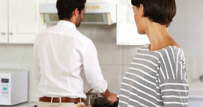 Couple cooking 