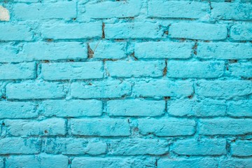 Blue brick wall surface background