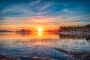 Sea bay in Finland Aland island