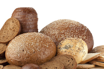 pumpernickel and rye breads
