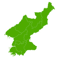 Obraz premium 北朝鮮 地図 国 アイコン
