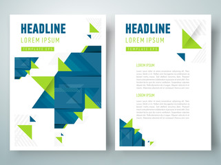flyer brochure design template geometric abstract triangles, siz
