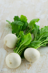 White radishes