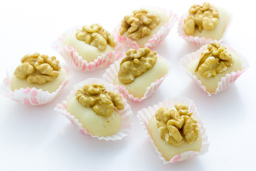 Walnuts with almond paste