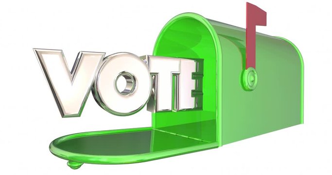 Vote Absentee Ballot Election Word Mailbox 3d Animation