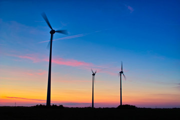 Windkraftanlage, Sonnenuntergang