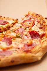 pizza with sausages