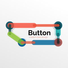 Thin line design geometric button, flat illustration
