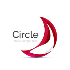 Circle logo. Transparent overlapping swirl shapes. Modern clean business icon