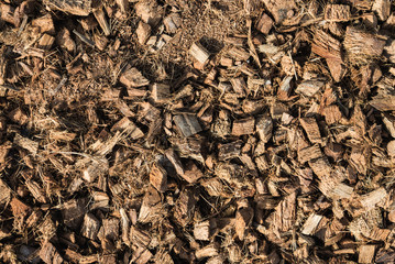 The pile of coconut husk for agriculture