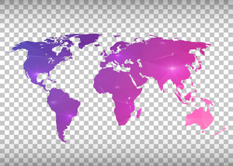 Abstract creative concept vector map of the world for Web and Mobile Applications isolated on background. Vector illustration, creative template design, Business software and social media, origami.