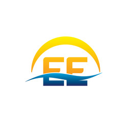 ee initial logo with waving swoosh
