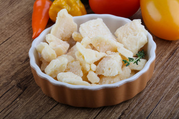 Parmesan cheese pieces