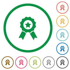 Award outlined flat icons