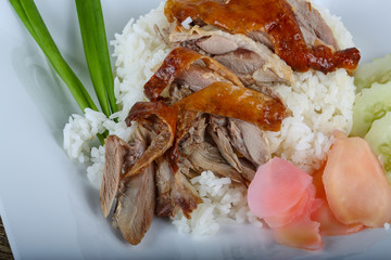 Roasred duck with rice