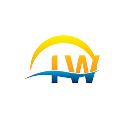 iw initial logo with waving swoosh