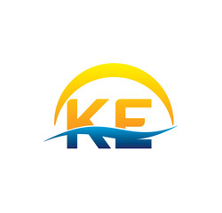 ke initial logo with waving swoosh