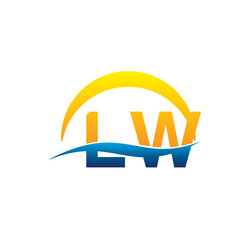 lw initial logo with waving swoosh