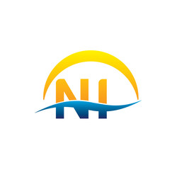 ni initial logo with waving swoosh