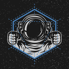 Astronaut with a geometric element. © makstrv