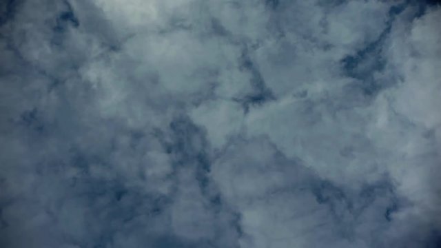 Fast moving clouds in the blue sky