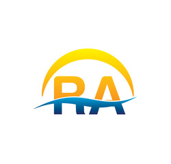 ra initial logo with waving swoosh