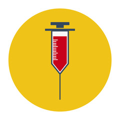 Syringe icon vector. Flat