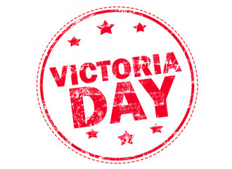 Victoria day on red grunge rubber stamp