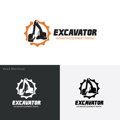 Excavator logo. Vector logo template.