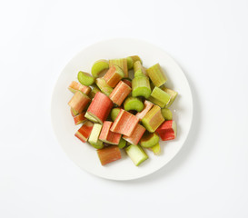 sliced raw rhubarb