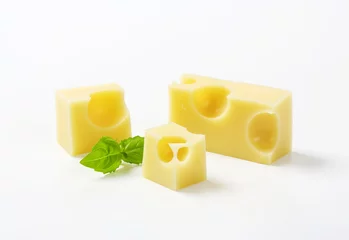 Gordijnen pieces of emmental cheese © Viktor