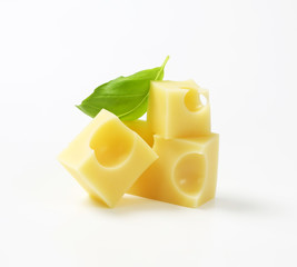 pieces of emmental cheese