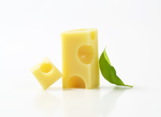 pieces of emmental cheese