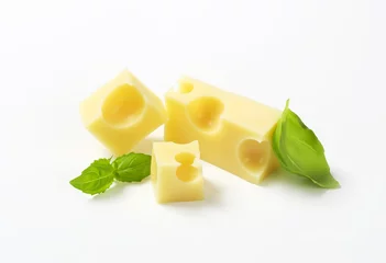 Tableaux ronds sur plexiglas Produits laitiers pieces of emmental cheese