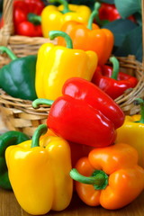 Many colored peppers still life