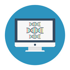DNA and PC flat icon