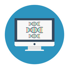 Fototapeta premium DNA and PC flat icon