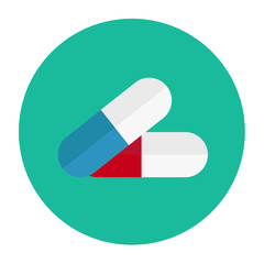 Vitamin pills flat icon