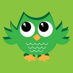 a colorful lovely green owl