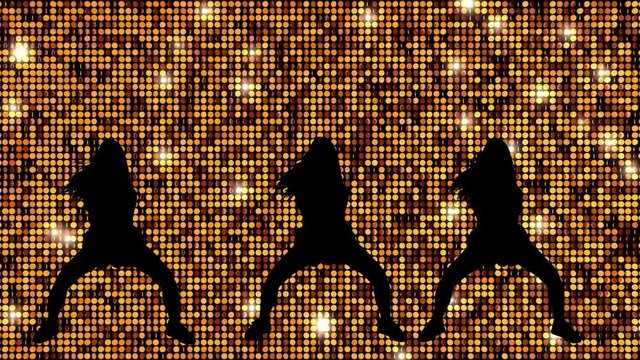 dancers animation Golden Reflective background