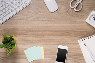 Happy Father's Day. Fathers day with Office Supply on Desk.
