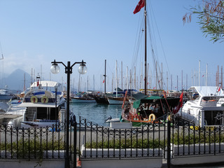 Yachts on the parking in port