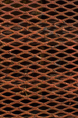 rusty metal grill on an old abandoned train - clearwell caves.