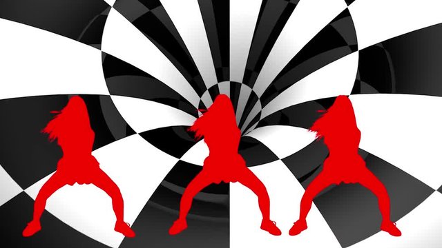dancers animation in a tunnel.