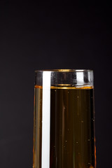 glass full of alcoholic drink..