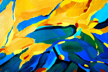 abstract decorative painting for interior, illustration © Mikhail Zahranichny