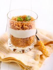 Healthy snack in a glass