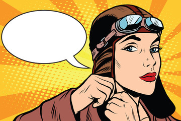 Woman retro military pilot © studiostoks