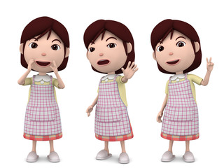 ママ ポーズ　3Dイラスト09