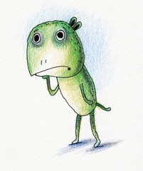 Sad Animal. Green Frog